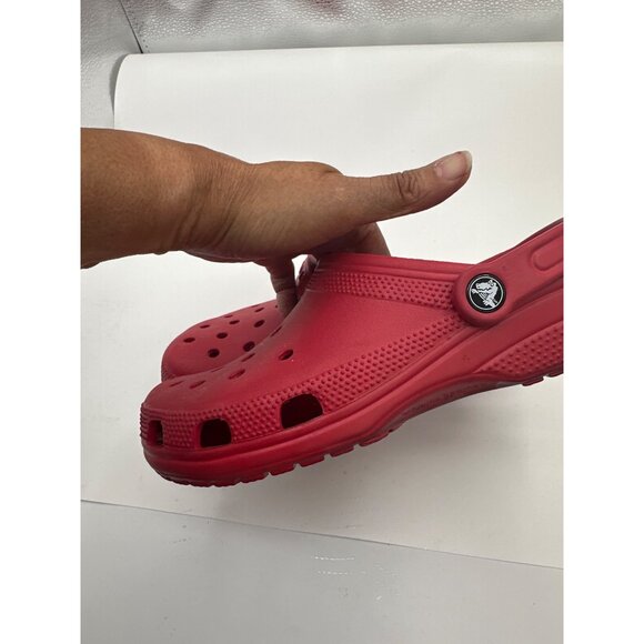 Crocs Size 10 Women Unisex Red Classic Clog  Adjustable Strap Lightweight - Picture 9 of 12